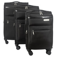 IZOD River Soft Shell Lightweight Expandable 360 Dual Spinning Wheels Combo Lock 28", 24", 20" 3 Piece Luggage Set