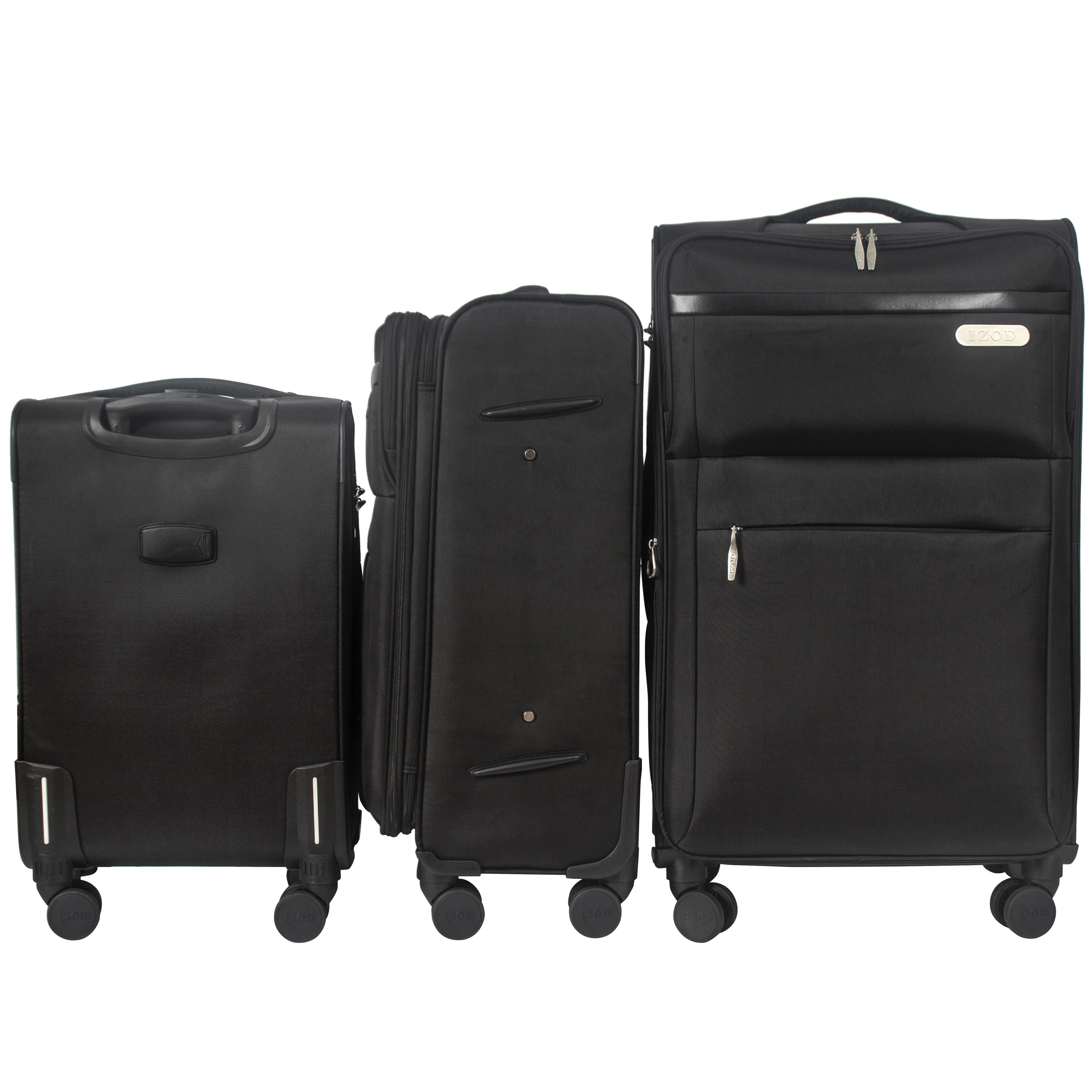 IZOD River Soft Shell Lightweight Expandable 360 Dual Spinning Wheels Combo Lock 28", 24", 20" 3 Piece Luggage Set