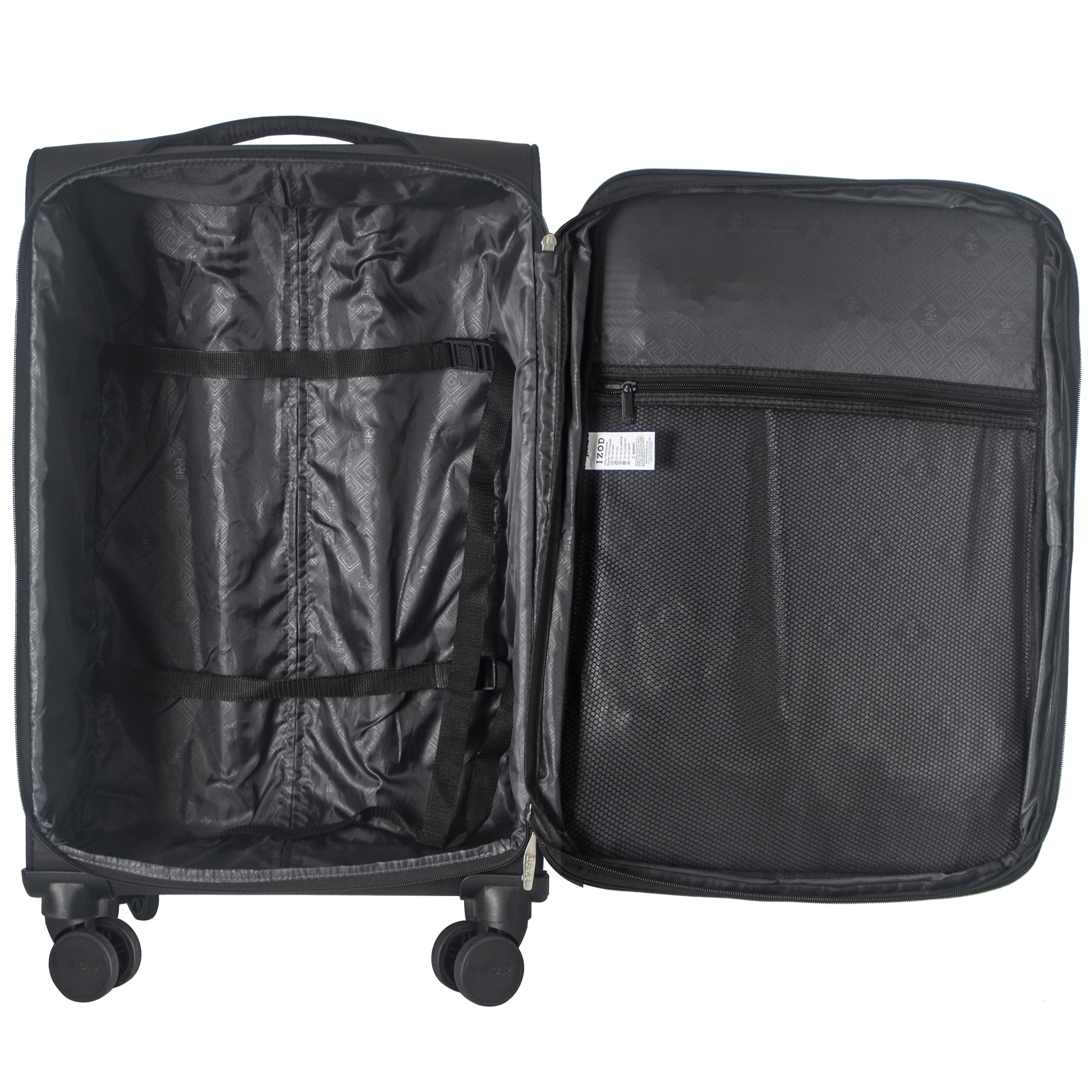 IZOD River Soft Shell Lightweight Expandable 360 Dual Spinning Wheels Combo Lock 28", 24", 20" 3 Piece Luggage Set
