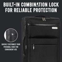 IZOD River Soft Shell Lightweight Expandable 360 Dual Spinning Wheels Combo Lock 28", 24", 20" 3 Piece Luggage Set