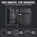 IZOD River Soft Shell Lightweight Expandable 360 Dual Spinning Wheels Combo Lock 28", 24", 20" 3 Piece Luggage Set