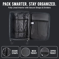 IZOD River Soft Shell Lightweight Expandable 360 Dual Spinning Wheels Combo Lock 28", 24", 20" 3 Piece Luggage Set