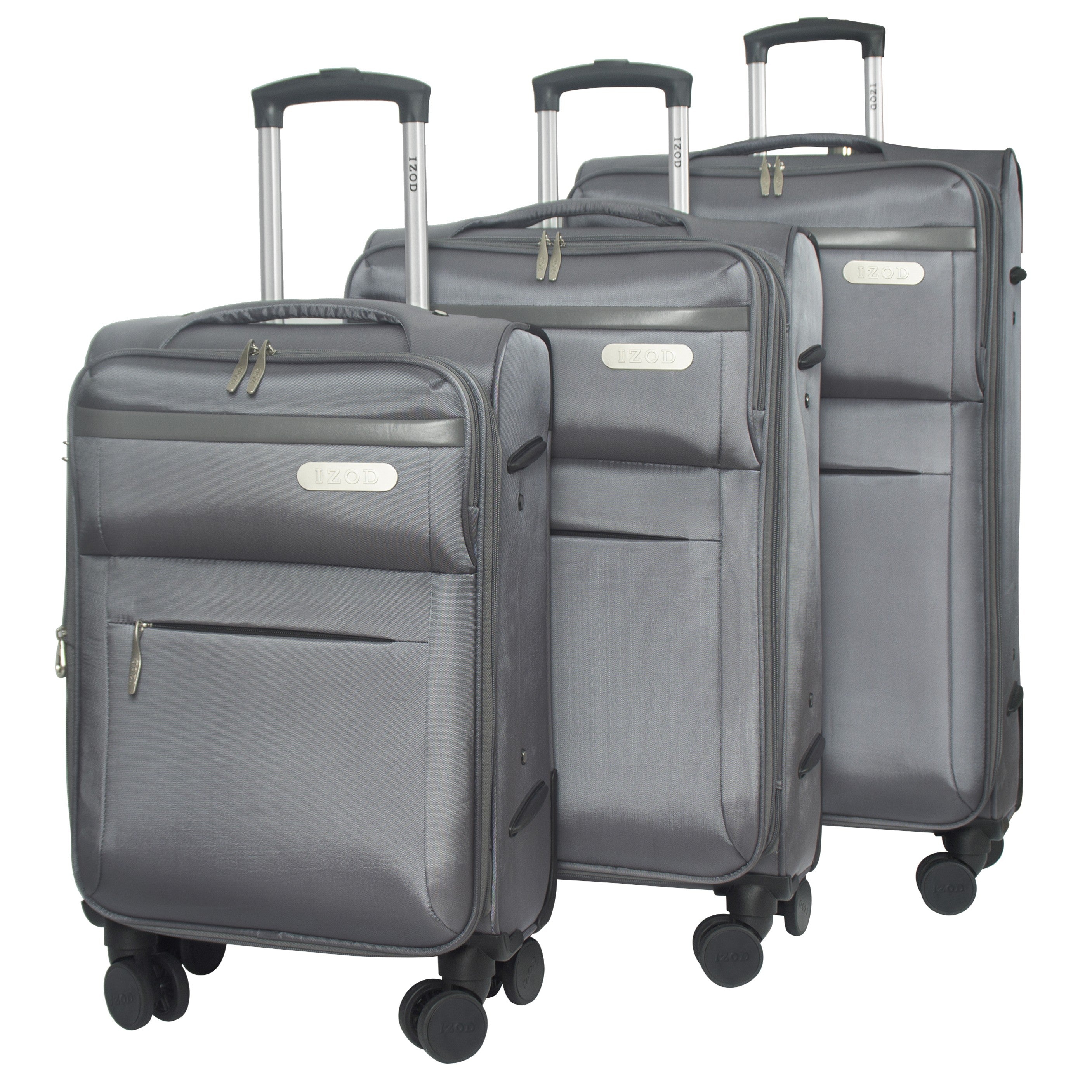IZOD River Soft Shell Lightweight Expandable 360 Dual Spinning Wheels Combo Lock 28", 24", 20" 3 Piece Luggage Set