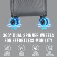 IZOD River Soft Shell Lightweight Expandable 360 Dual Spinning Wheels Combo Lock 28", 24", 20" 3 Piece Luggage Set