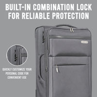 IZOD River Soft Shell Lightweight Expandable 360 Dual Spinning Wheels Combo Lock 28", 24", 20" 3 Piece Luggage Set