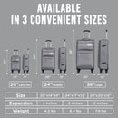 IZOD River Soft Shell Lightweight Expandable 360 Dual Spinning Wheels Combo Lock 28", 24", 20" 3 Piece Luggage Set