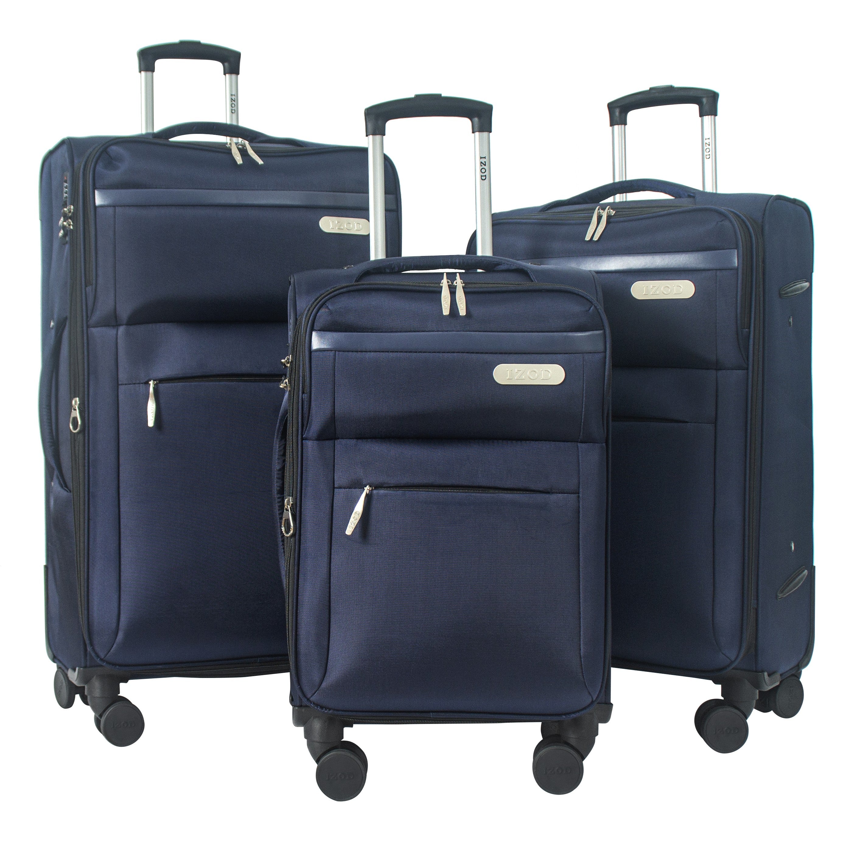 IZOD River Soft Shell Lightweight Expandable 360 Dual Spinning Wheels Combo Lock 28", 24", 20" 3 Piece Luggage Set