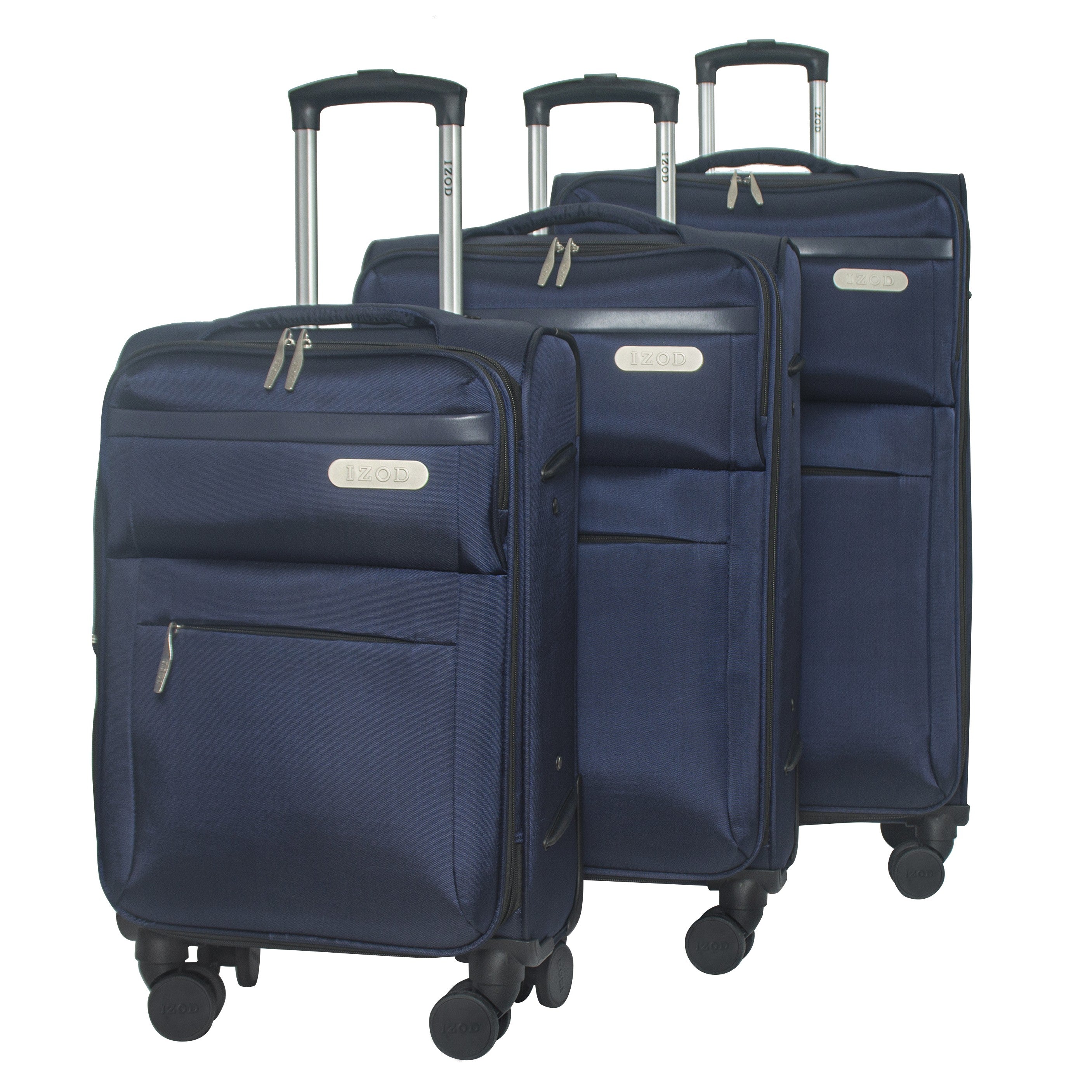 IZOD River Soft Shell Lightweight Expandable 360 Dual Spinning Wheels Combo Lock 28", 24", 20" 3 Piece Luggage Set