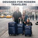 IZOD River Soft Shell Lightweight Expandable 360 Dual Spinning Wheels Combo Lock 28", 24", 20" 3 Piece Luggage Set