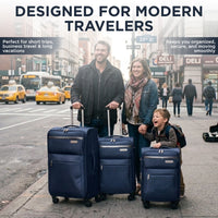 IZOD River Soft Shell Lightweight Expandable 360 Dual Spinning Wheels Combo Lock 28", 24", 20" 3 Piece Luggage Set