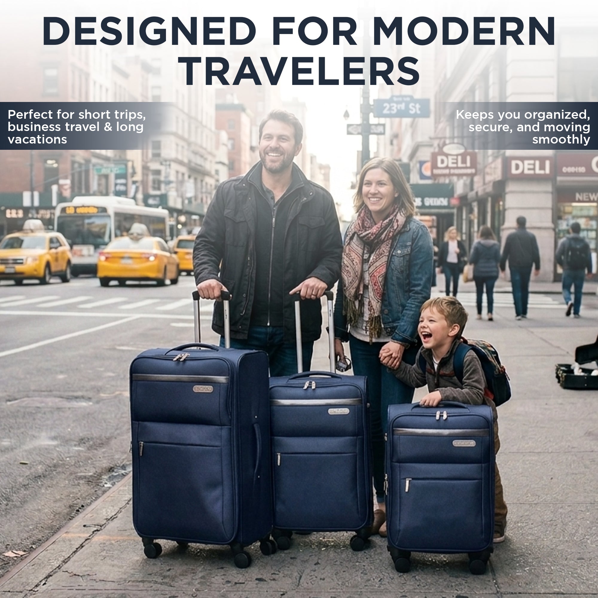 IZOD River Soft Shell Lightweight Expandable 360 Dual Spinning Wheels Combo Lock 28", 24", 20" 3 Piece Luggage Set