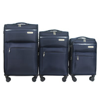 IZOD River Soft Shell Lightweight Expandable 360 Dual Spinning Wheels Combo Lock 28", 24", 20" 3 Piece Luggage Set
