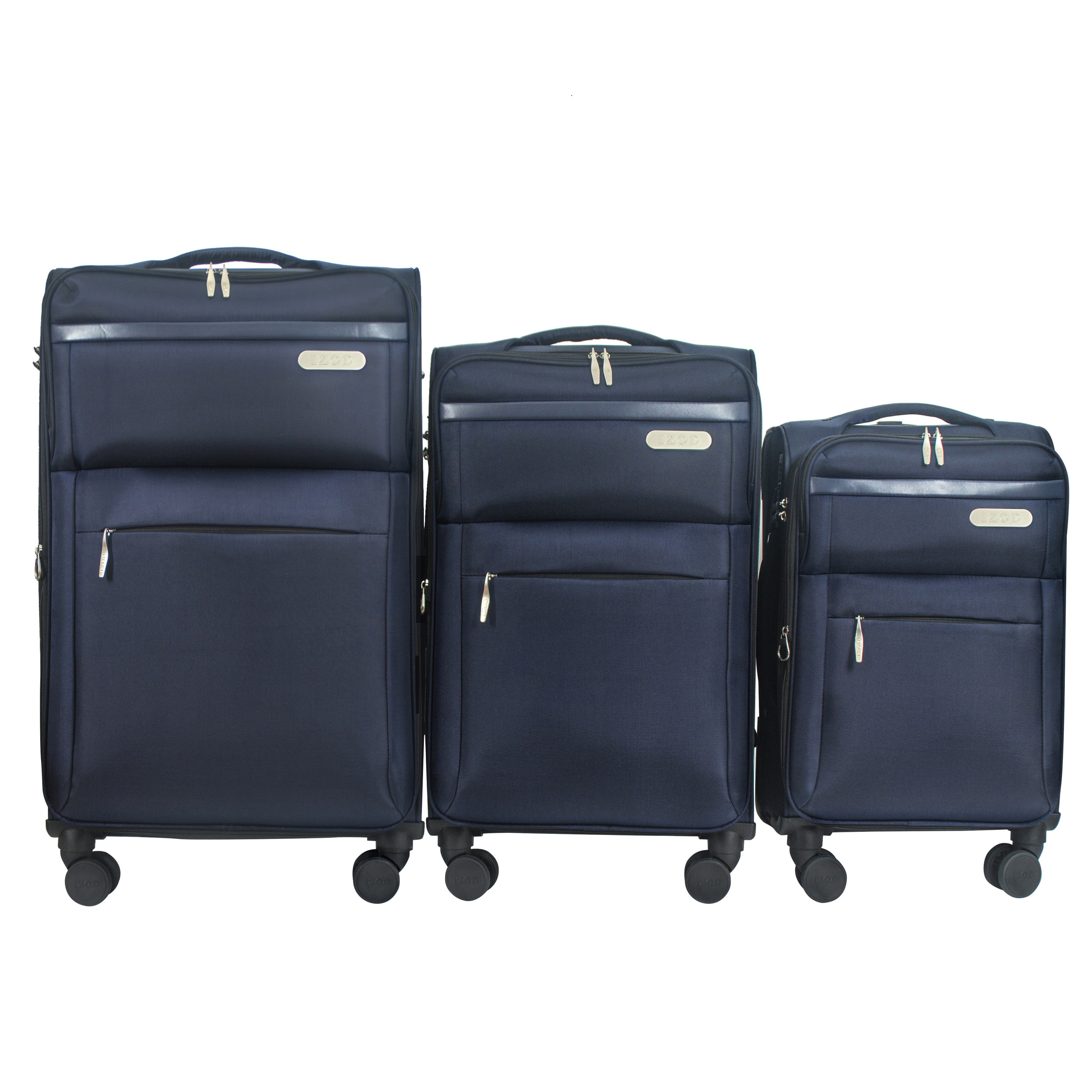 IZOD River Soft Shell Lightweight Expandable 360 Dual Spinning Wheels Combo Lock 28", 24", 20" 3 Piece Luggage Set