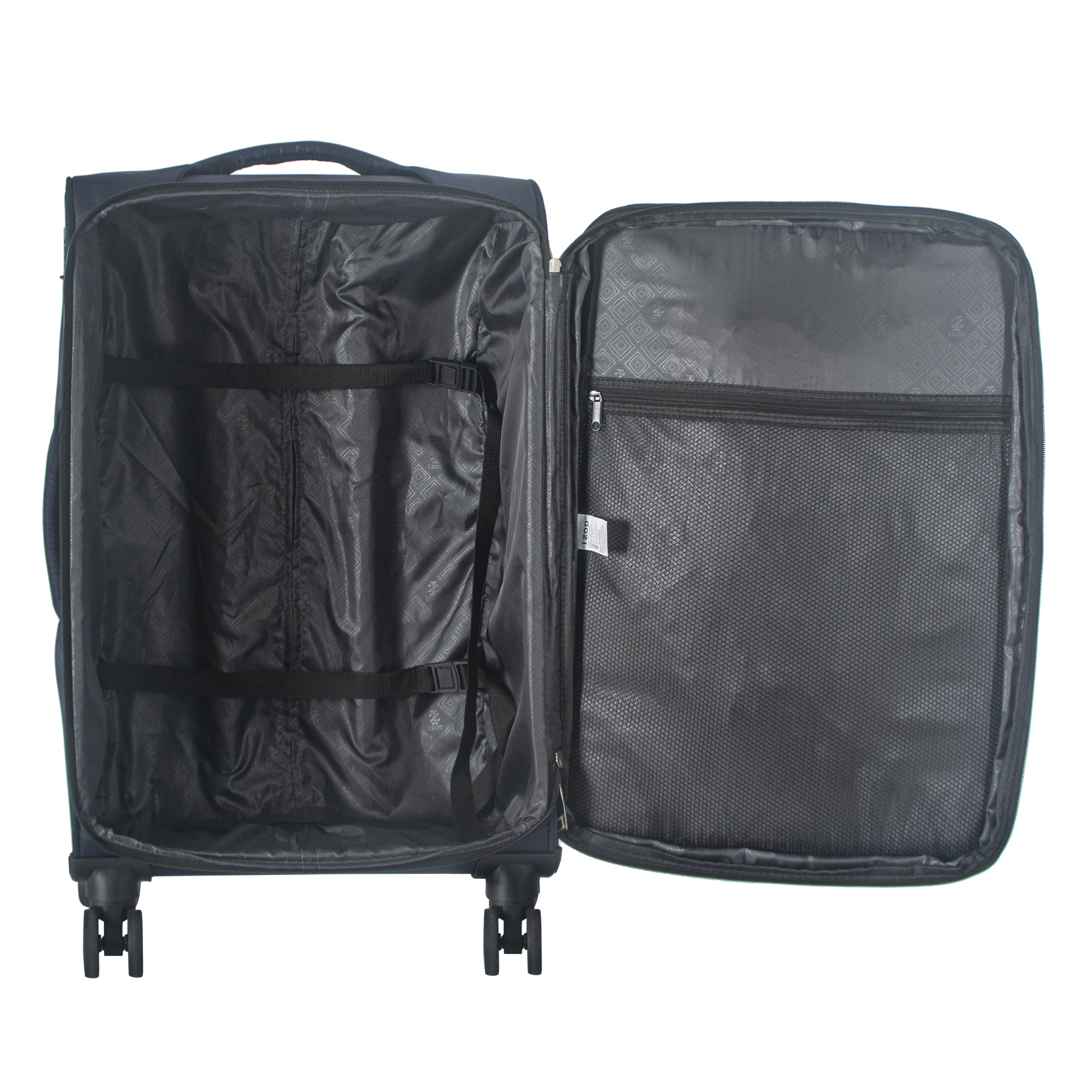 IZOD River Soft Shell Lightweight Expandable 360 Dual Spinning Wheels Combo Lock 28", 24", 20" 3 Piece Luggage Set