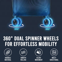 IZOD River Soft Shell Lightweight Expandable 360 Dual Spinning Wheels Combo Lock 28", 24", 20" 3 Piece Luggage Set