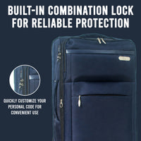 IZOD River Soft Shell Lightweight Expandable 360 Dual Spinning Wheels Combo Lock 28", 24", 20" 3 Piece Luggage Set