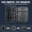IZOD River Soft Shell Lightweight Expandable 360 Dual Spinning Wheels Combo Lock 28", 24", 20" 3 Piece Luggage Set