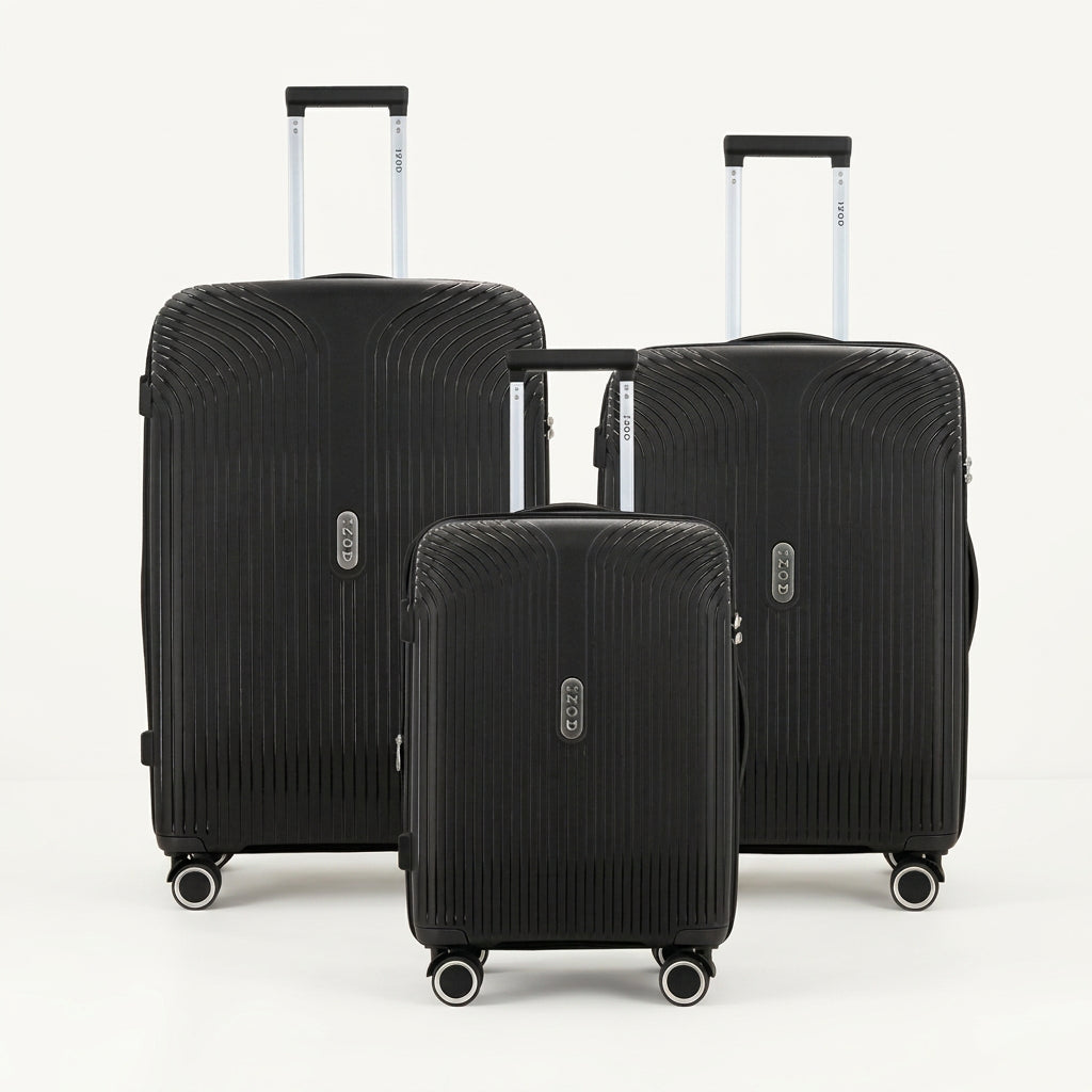 IZOD Sabina Lightweight Polypropylene Hard Shell 3 Piece Luggage Set - 20", 24", and 28" Sizes