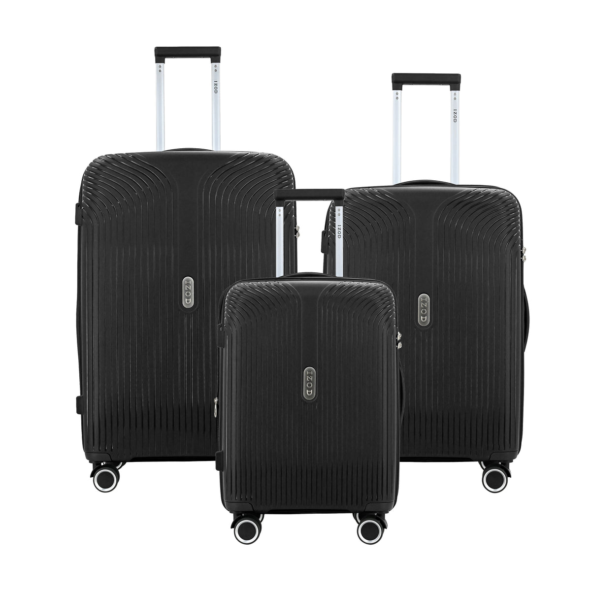 IZOD Sabina Lightweight Polypropylene Hard Shell 3 Piece Luggage Set - 20", 24", and 28" Sizes