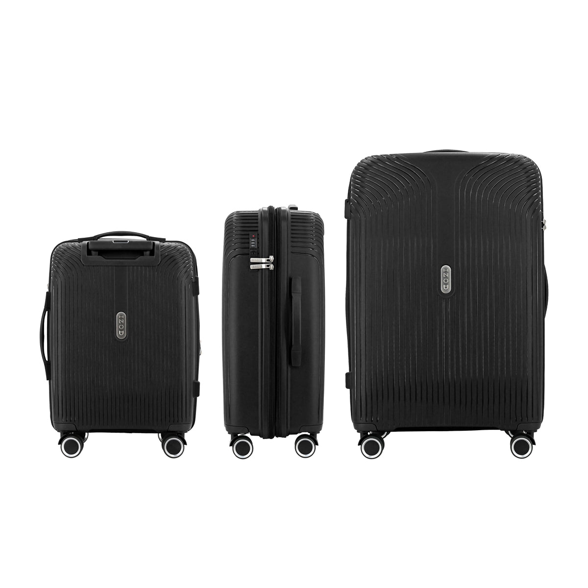 IZOD Sabina Lightweight Polypropylene Hard Shell 3 Piece Luggage Set - 20", 24", and 28" Sizes