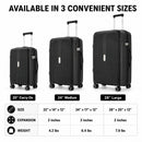 IZOD Sabina Lightweight Polypropylene Hard Shell 3 Piece Luggage Set - 20", 24", and 28" Sizes