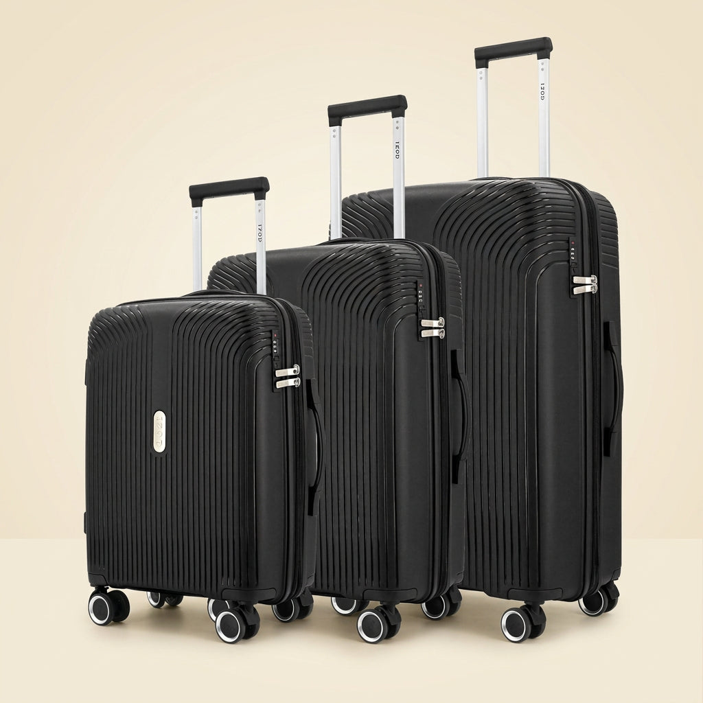 IZOD Sabina Lightweight Polypropylene Hard Shell 3 Piece Luggage Set - 20", 24", and 28" Sizes