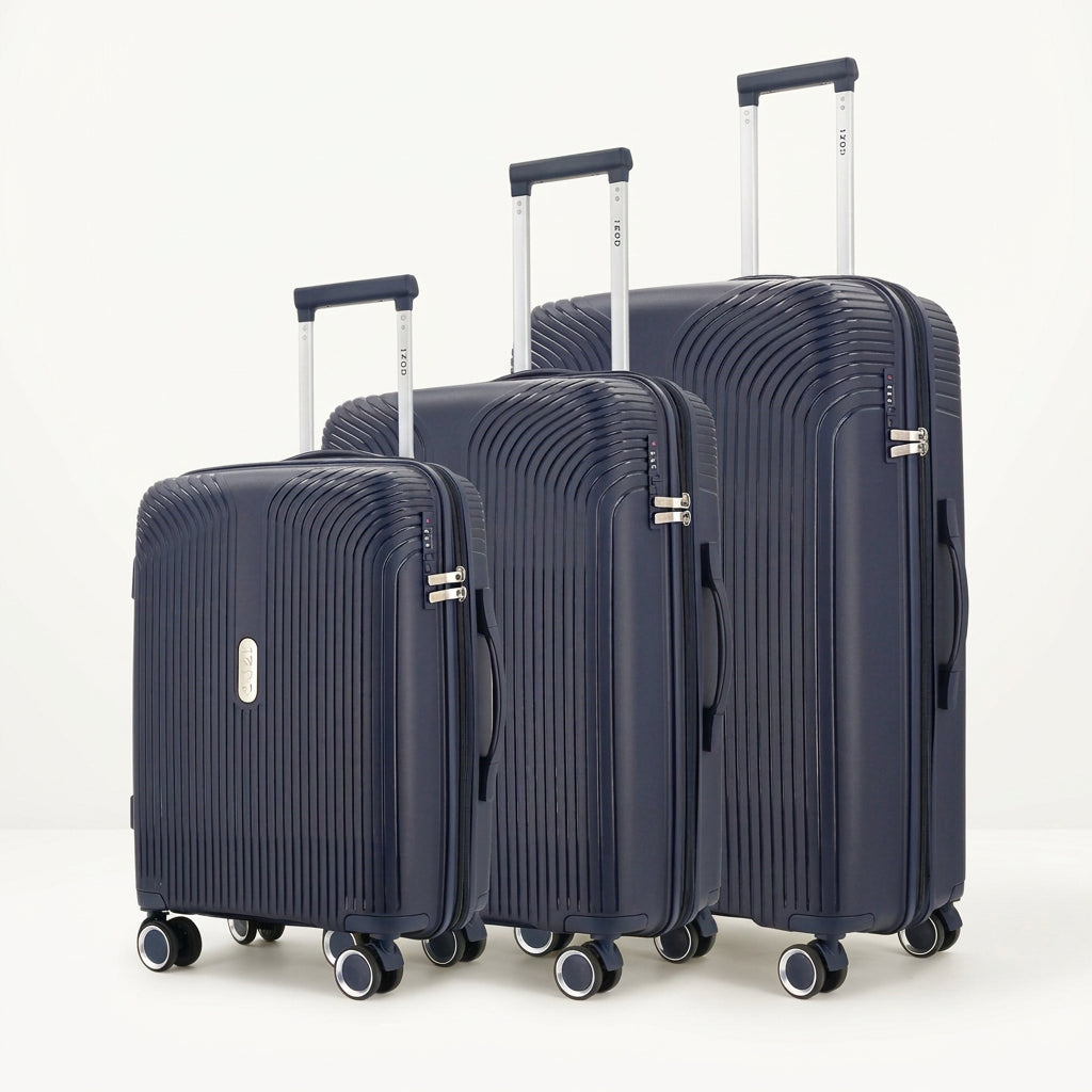 IZOD Sabina Lightweight Polypropylene Hard Shell 3 Piece Luggage Set - 20", 24", and 28" Sizes
