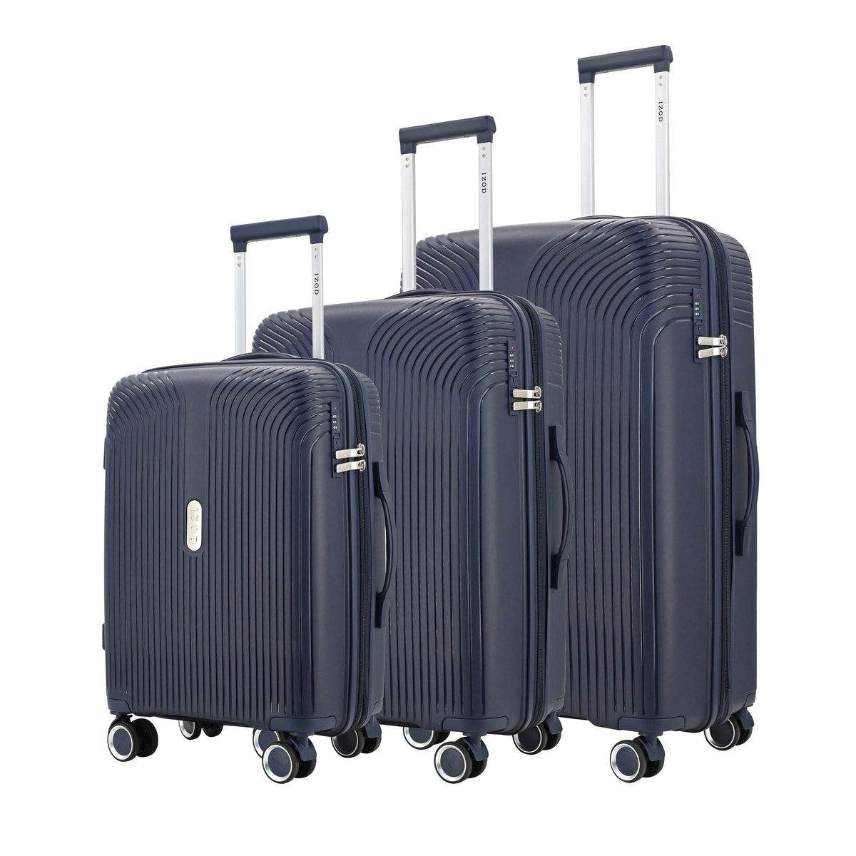 IZOD Sabina Lightweight Polypropylene Hard Shell 3 Piece Luggage Set - 20", 24", and 28" Sizes