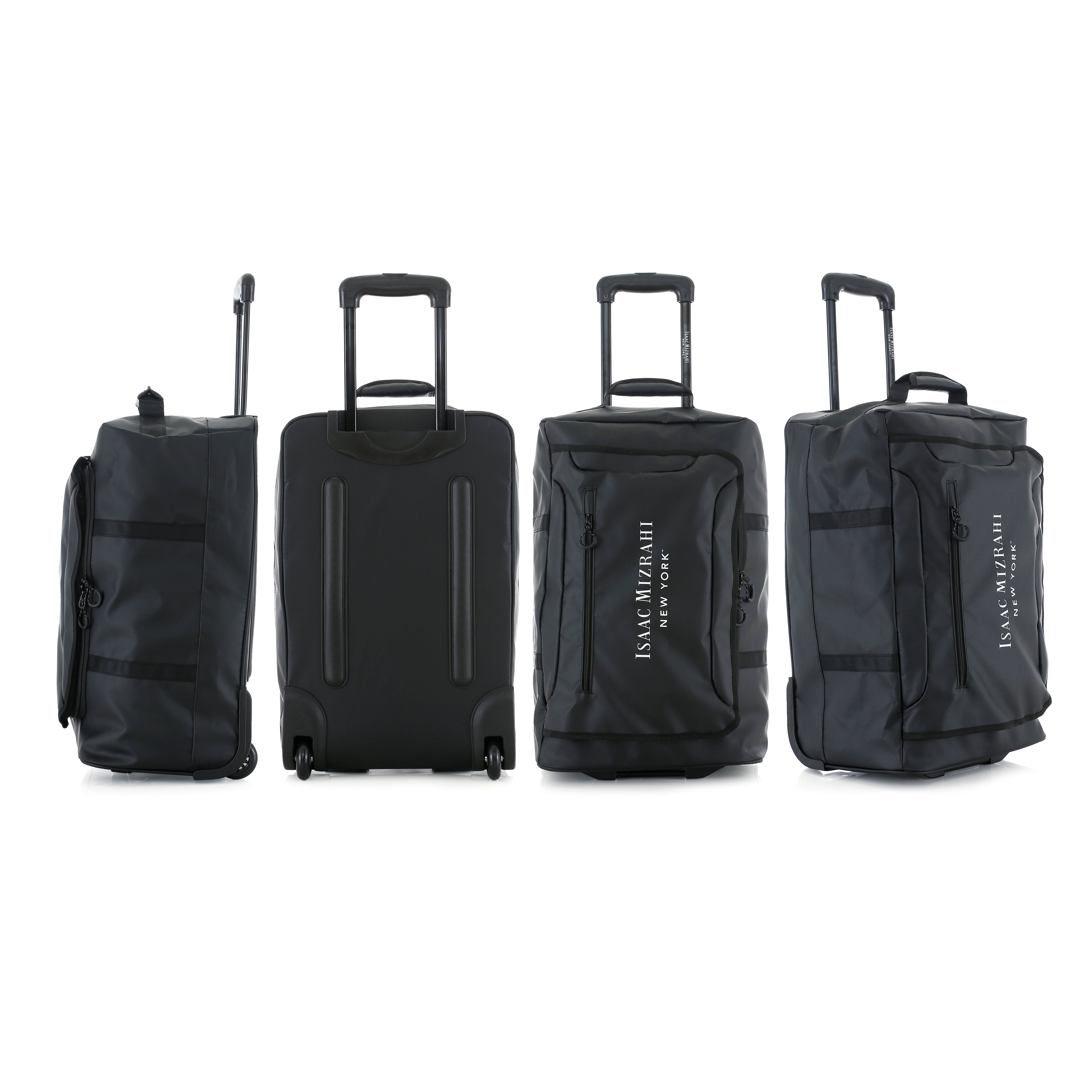 Isaac Mizrahi Onyx 22 Inch Carry-On Softside Rolling Duffel Travel Bag