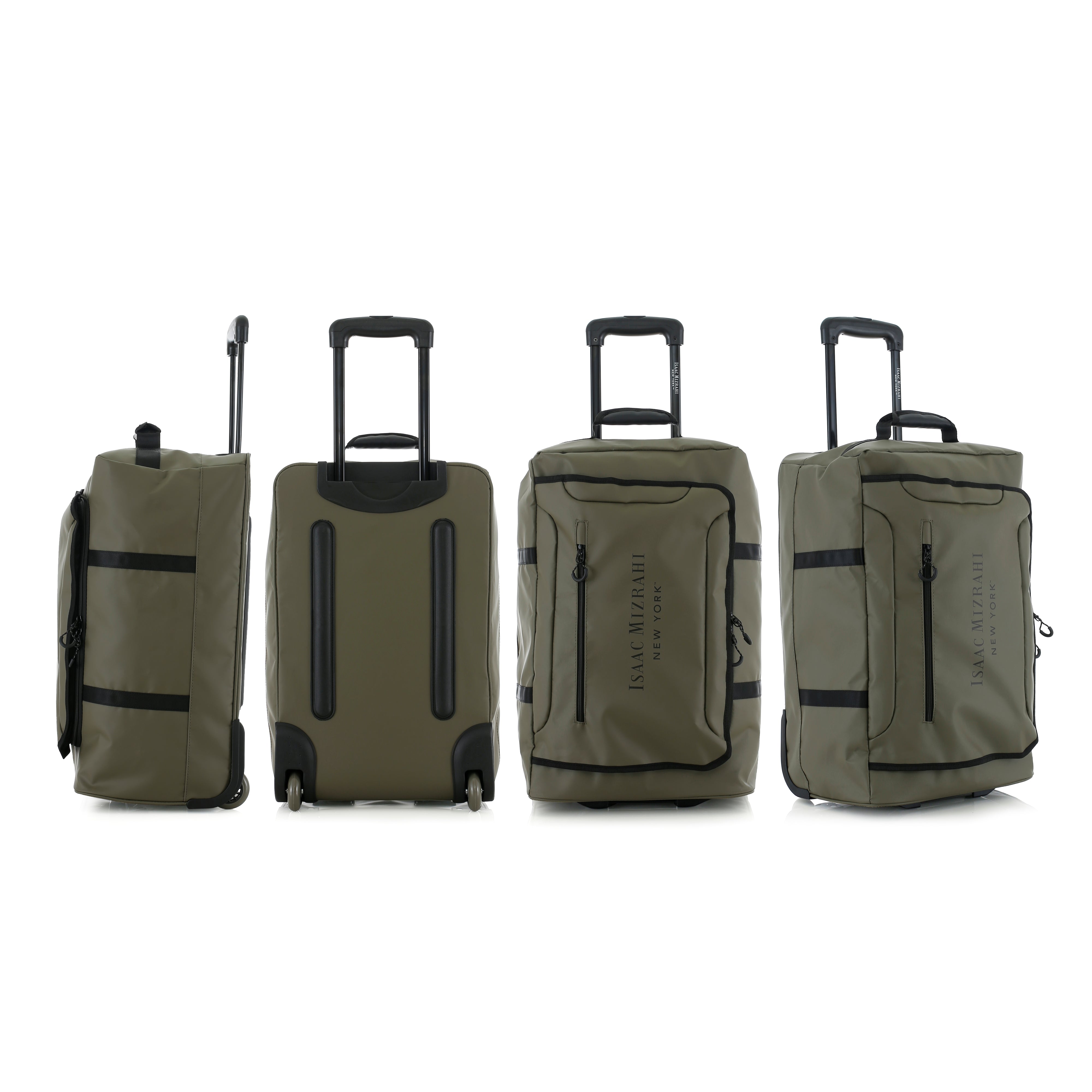 Isaac Mizrahi Onyx 22 Inch Carry-On Softside Rolling Duffel Travel Bag