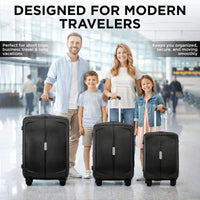 IZOD Mateo Travel 3 Piece Luggage Set - Durable ABS Hard Shell with 360° Wheels and Combo Lock