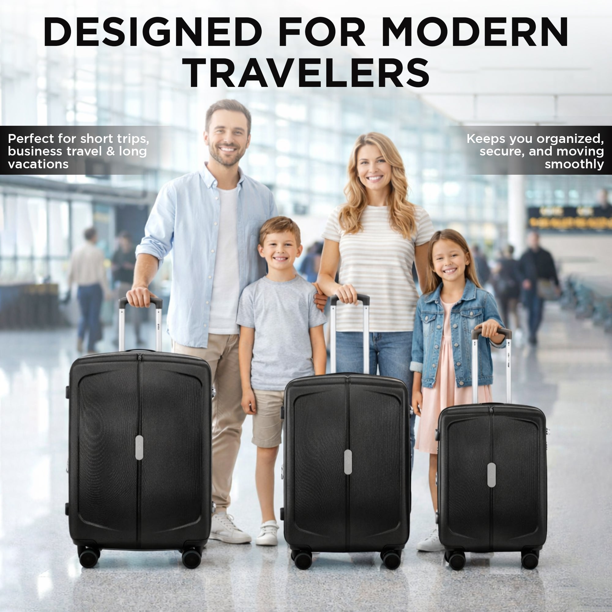IZOD Mateo Travel 3 Piece Luggage Set - Durable ABS Hard Shell with 360° Wheels and Combo Lock