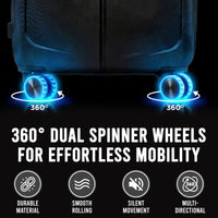 IZOD Mateo Travel 3 Piece Luggage Set - Durable ABS Hard Shell with 360° Wheels and Combo Lock