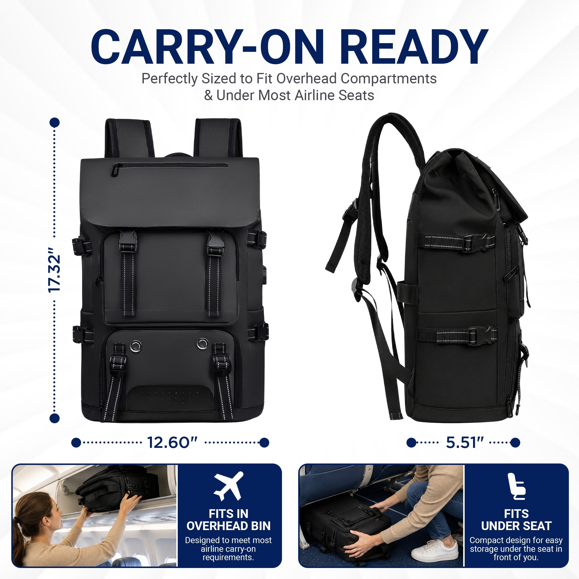 IZOD Escape Travel Carry-On Laptop Backpack with USB Port
