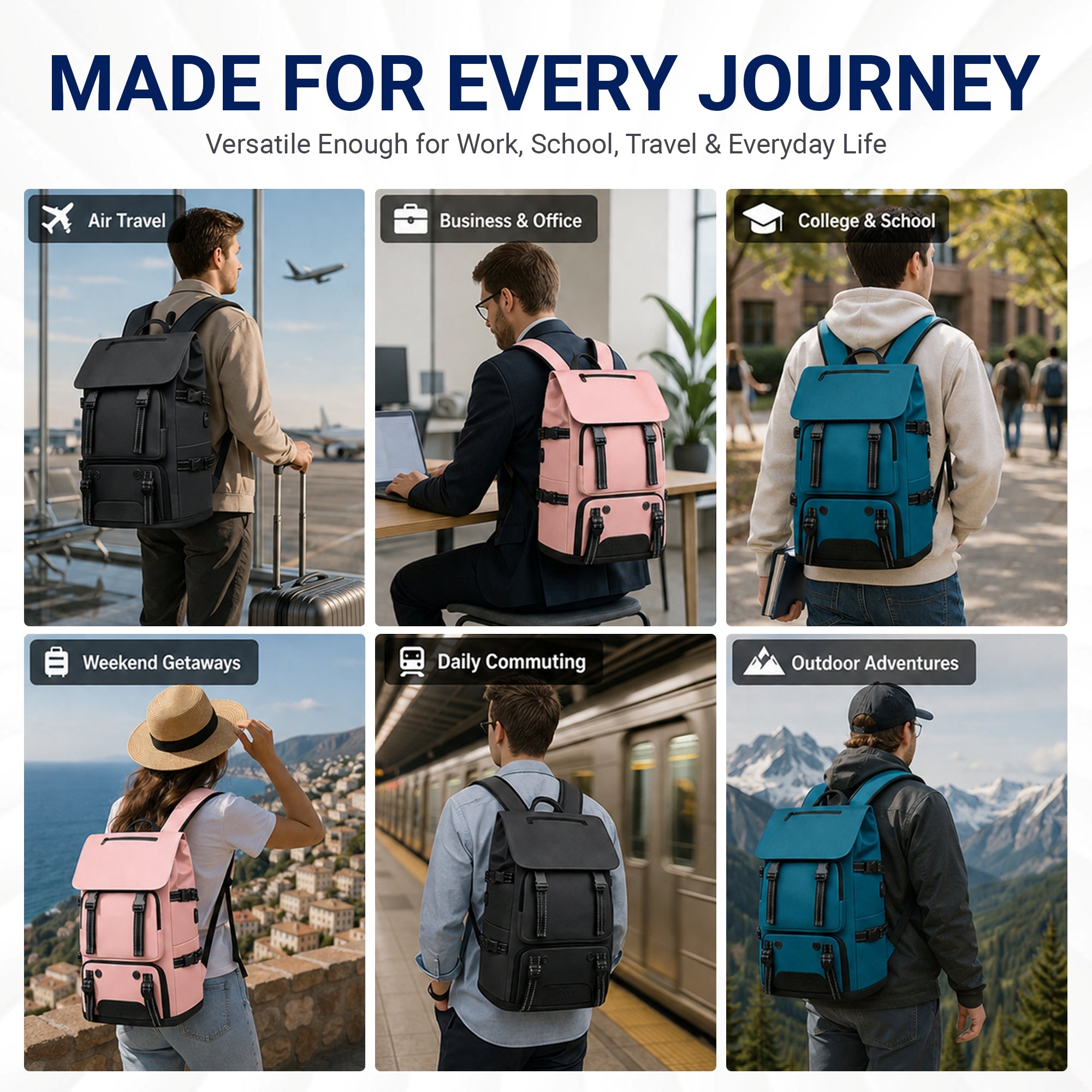 IZOD Escape Travel Carry-On Laptop Backpack with USB Port