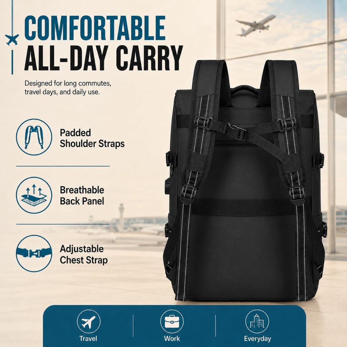 IZOD Escape Carry-On Travel Backpack, Fits 15.6-Inch Laptop, USB Charging Port and Shoe Compartment