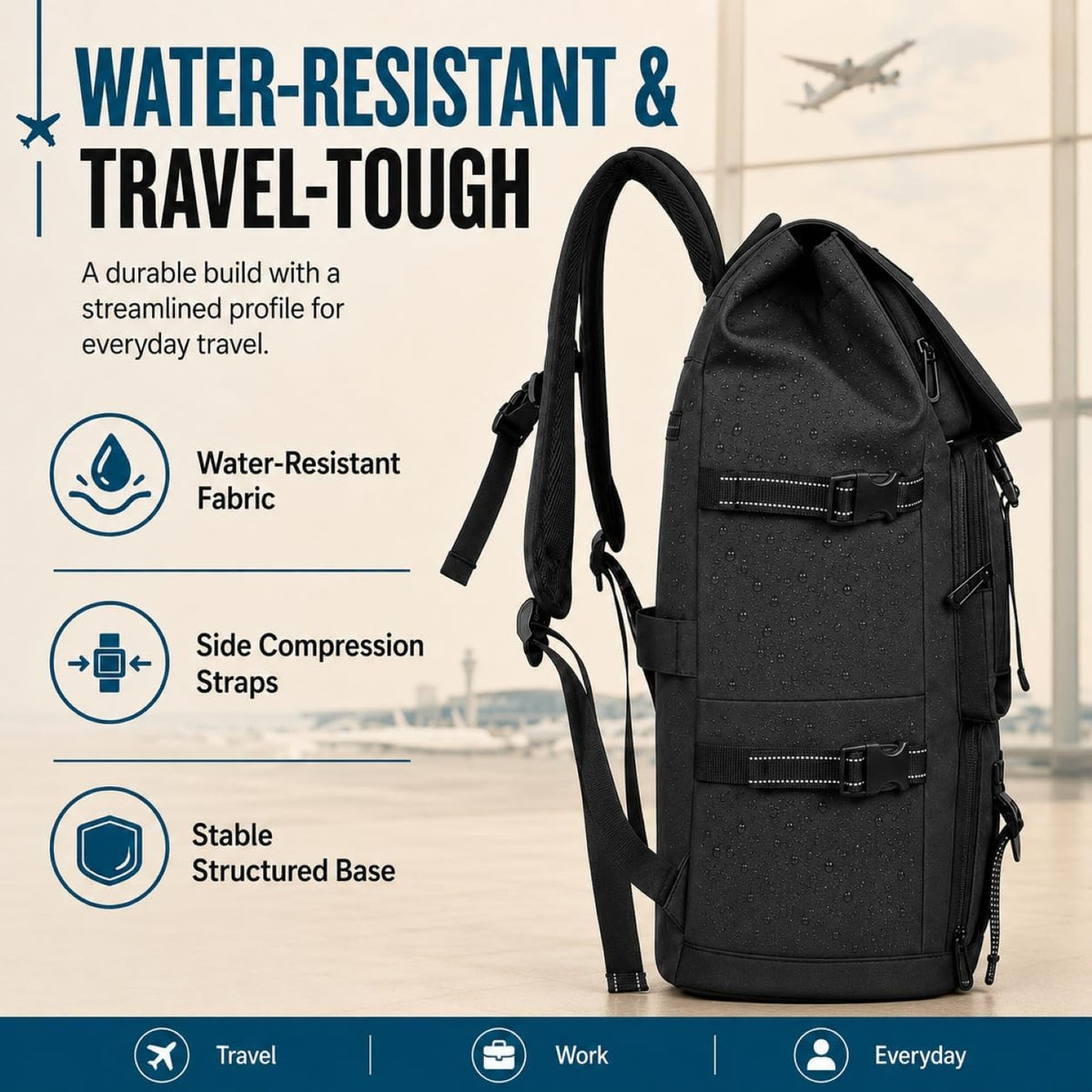 IZOD Escape Carry-On Travel Backpack, Fits 15.6-Inch Laptop, USB Charging Port and Shoe Compartment