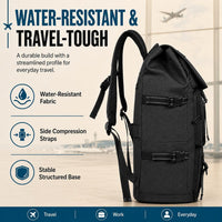IZOD Escape Carry-On Travel Backpack, Fits 15.6-Inch Laptop, USB Charging Port and Shoe Compartment