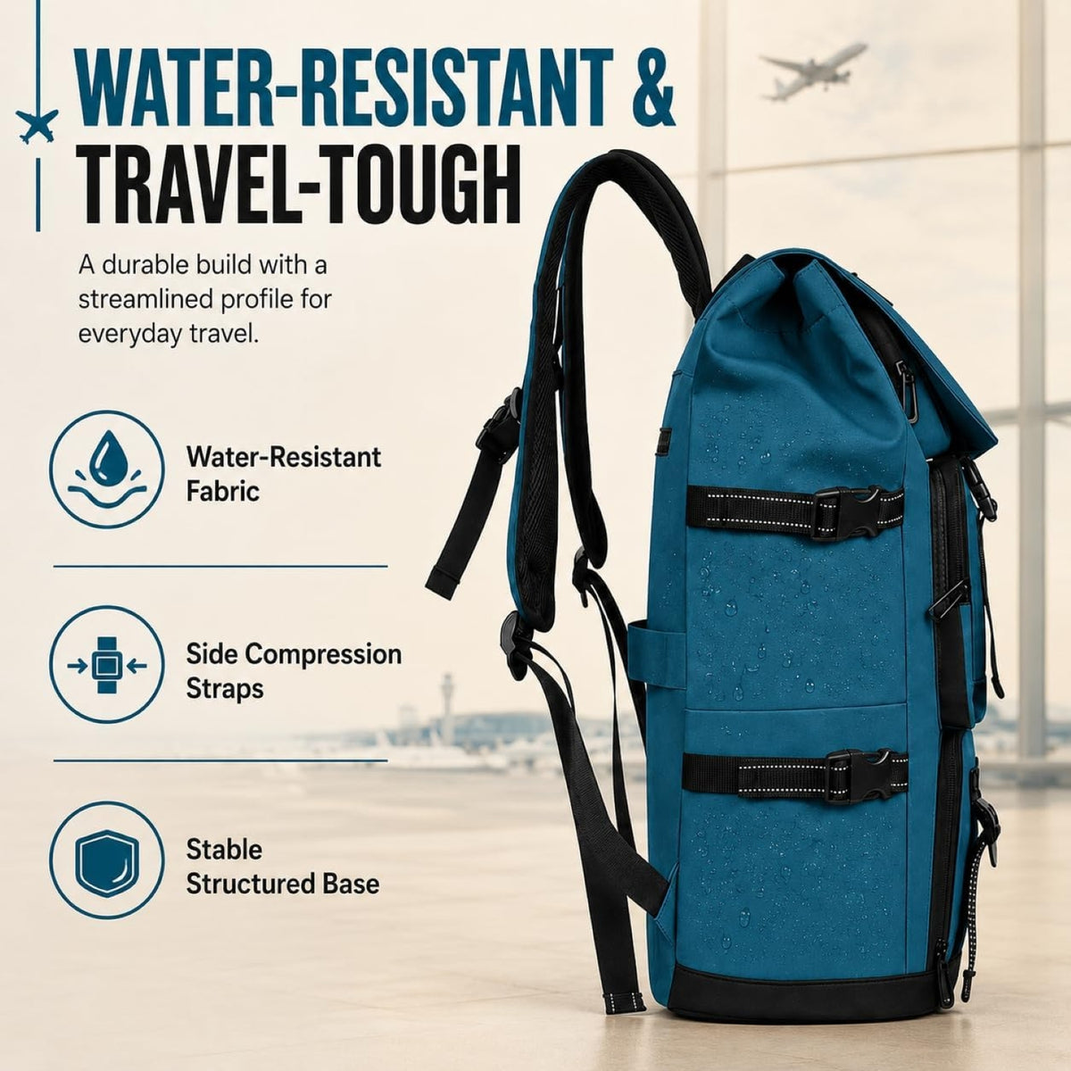 IZOD Escape Carry-On Travel Backpack, Fits 15.6-Inch Laptop, USB Charging Port and Shoe Compartment