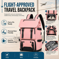 IZOD Escape Carry-On Travel Backpack, Fits 15.6-Inch Laptop, USB Charging Port and Shoe Compartment