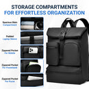 IZOD Milan Modern Roll-Top Travel Carry-On Backpack