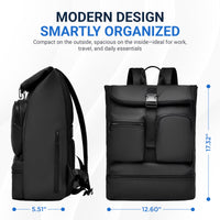 IZOD Milan Modern Roll-Top Travel Carry-On Backpack