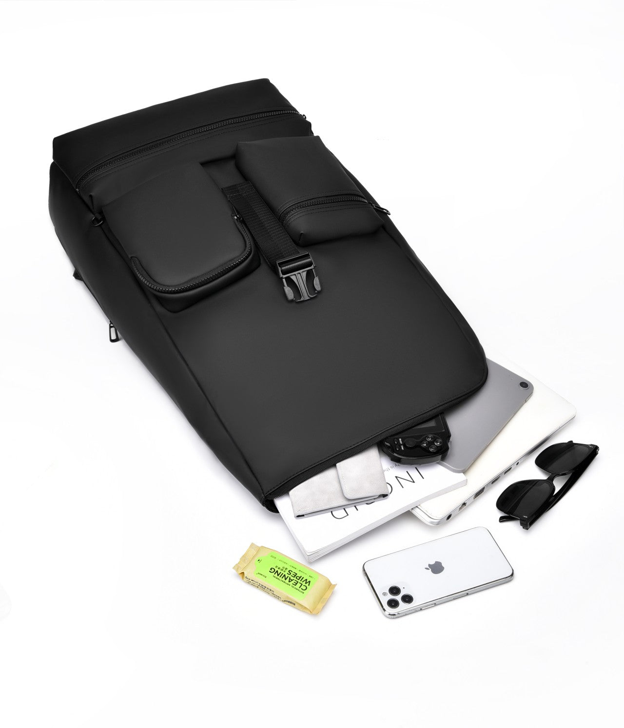 IZOD Milan Modern Roll-Top Travel Carry-On Backpack
