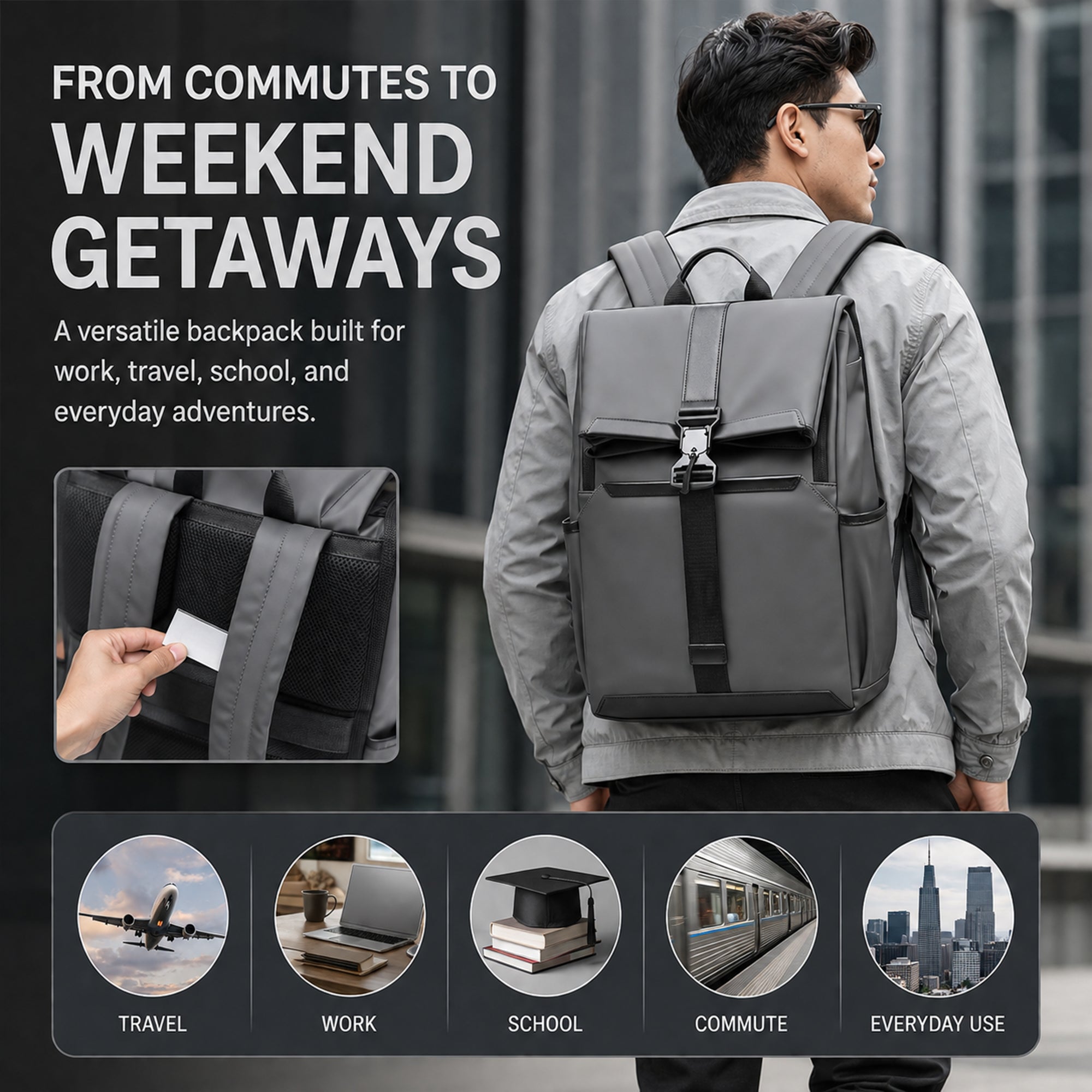 IZOD Monaco Modern Carry-On Laptop Travel Backpack