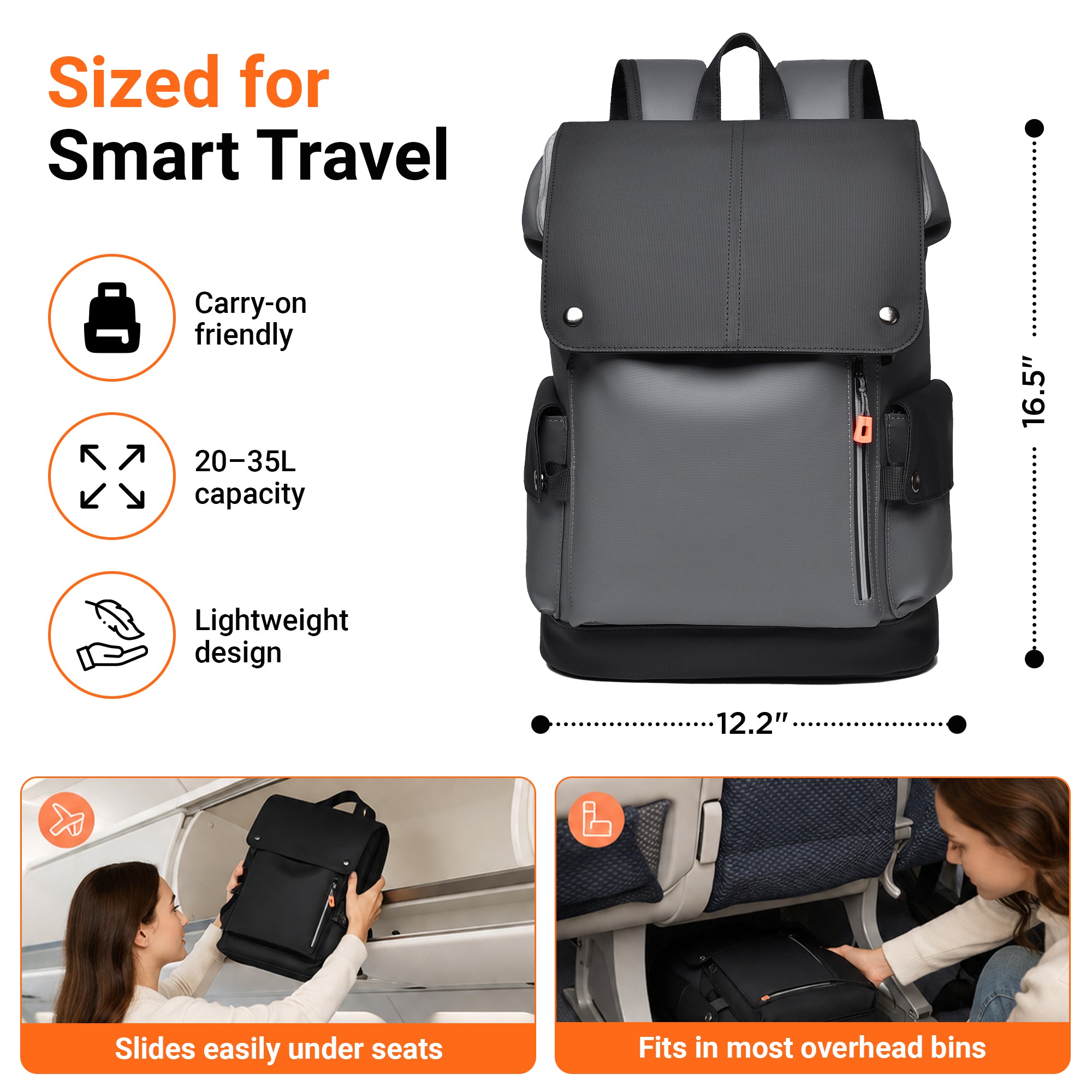 IZOD Orion Modern Carry-On Laptop Travel Backpack with USB Port