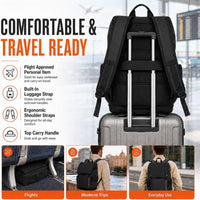 IZOD Orion Modern Carry-On Laptop Travel Backpack with USB Port, Fits 15.6" Laptop