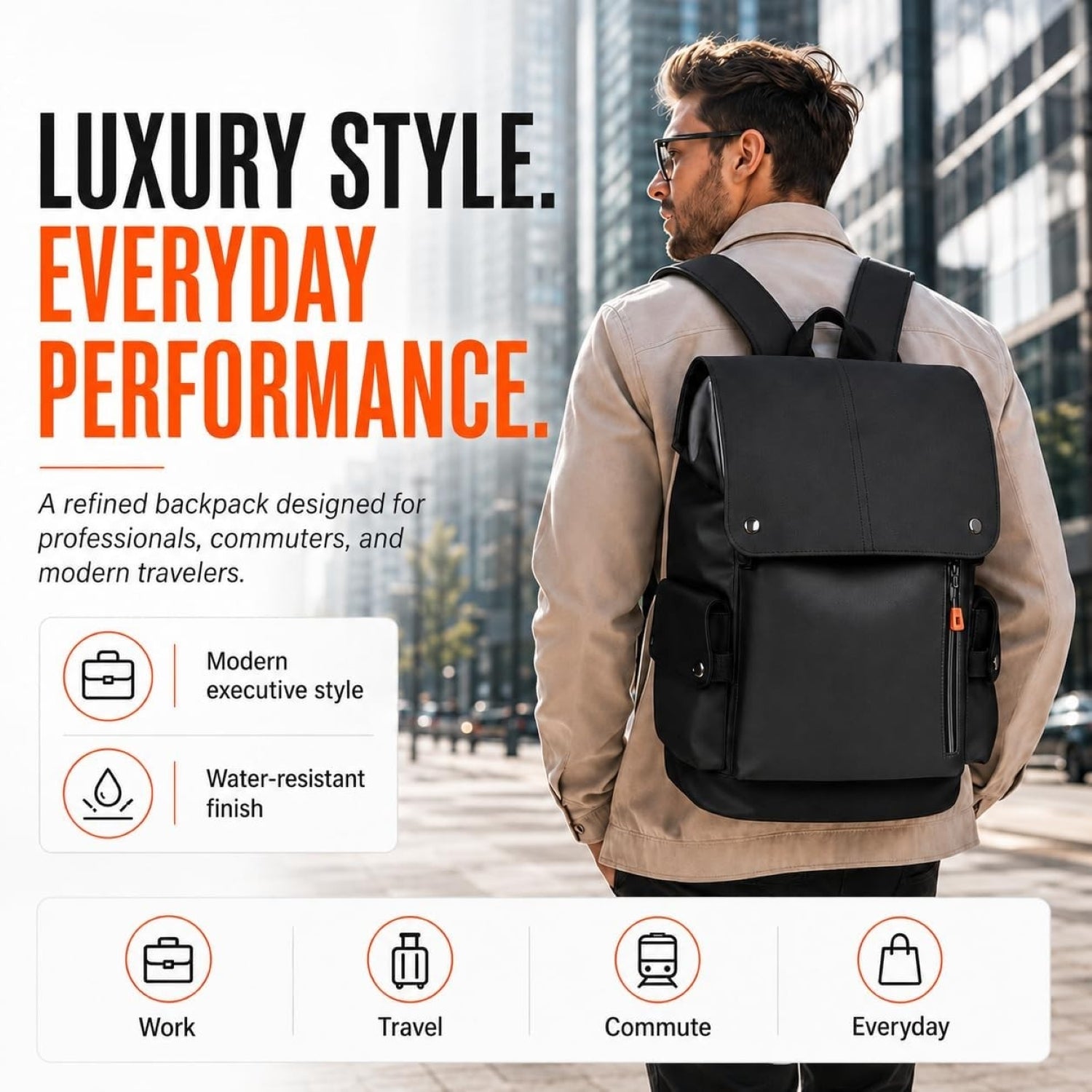 IZOD Orion Modern Carry-On Laptop Travel Backpack with USB Port, Fits 15.6" Laptop