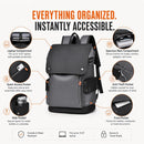 IZOD Orion Modern Carry-On Laptop Travel Backpack with USB Port, Fits 15.6" Laptop