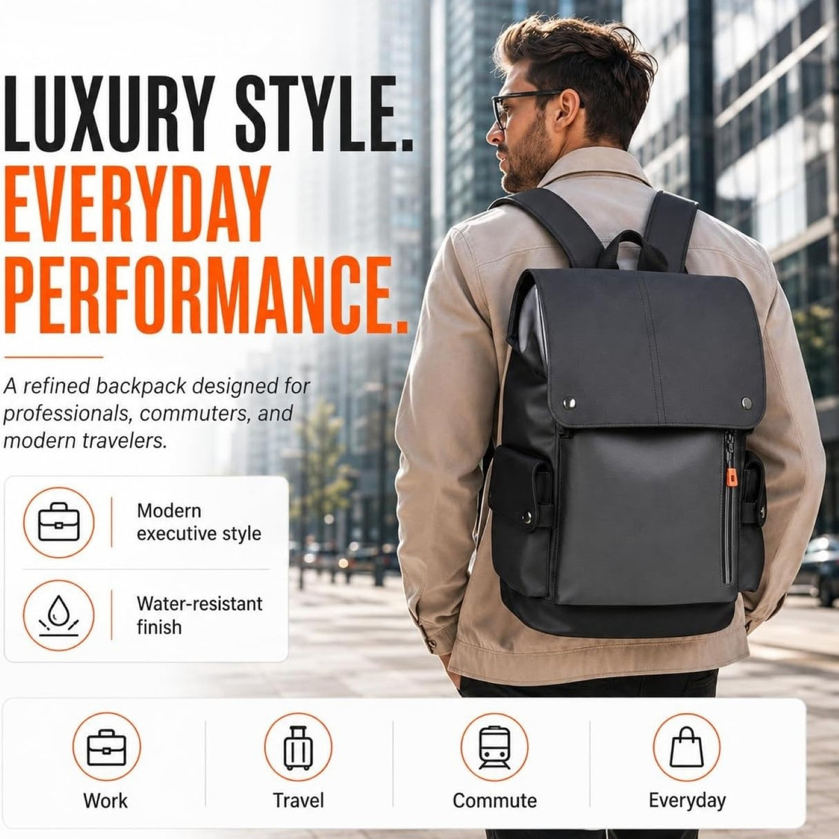IZOD Orion Modern Carry-On Laptop Travel Backpack with USB Port, Fits 15.6" Laptop