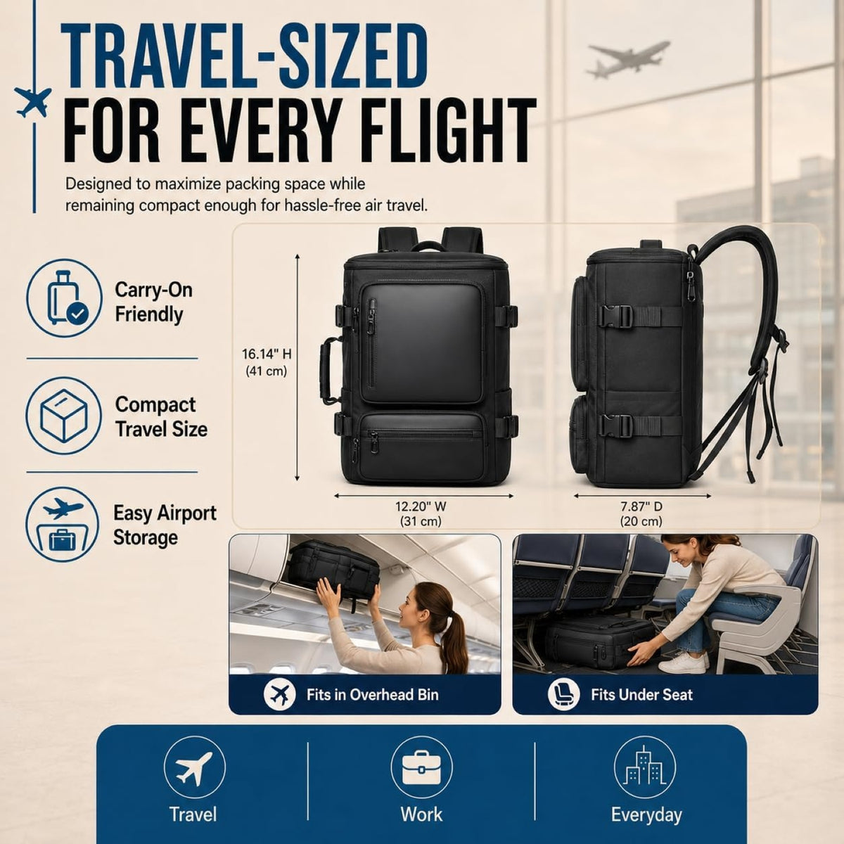 IZOD Voyager 3-in-1 Travel Backpack Carry-On Duffel Laptop Backpack, Fits 15.6" Laptop